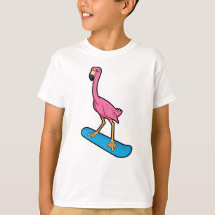 Flamingo as Snowboarder med Snowbaord T Shirt