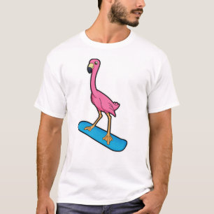 Flamingo as Snowboarder med Snowbaord T Shirt