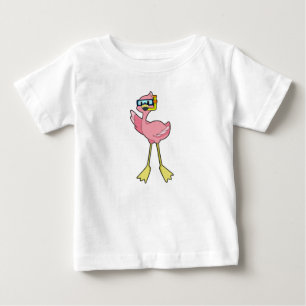 Flamingo at Diving with Snorkel T Shirt