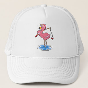 Flamingo at Fishing with Fishing Rod Keps