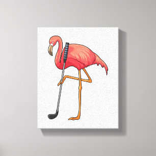 Flamingo at Golf med Golf klubb Canvastryck