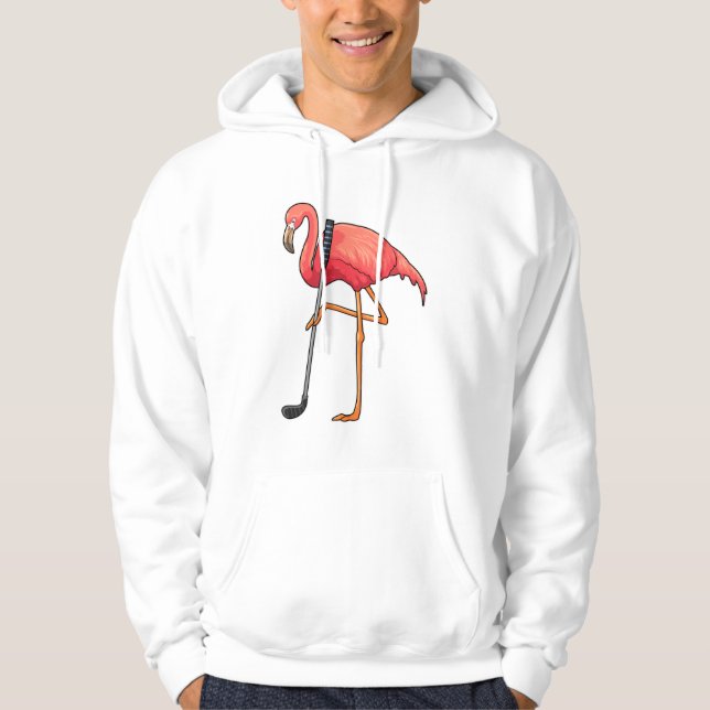 Flamingo at Golf med Golf klubb Hoodie (Framsida)