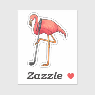 Flamingo at Golf med Golf klubb Klistermärken