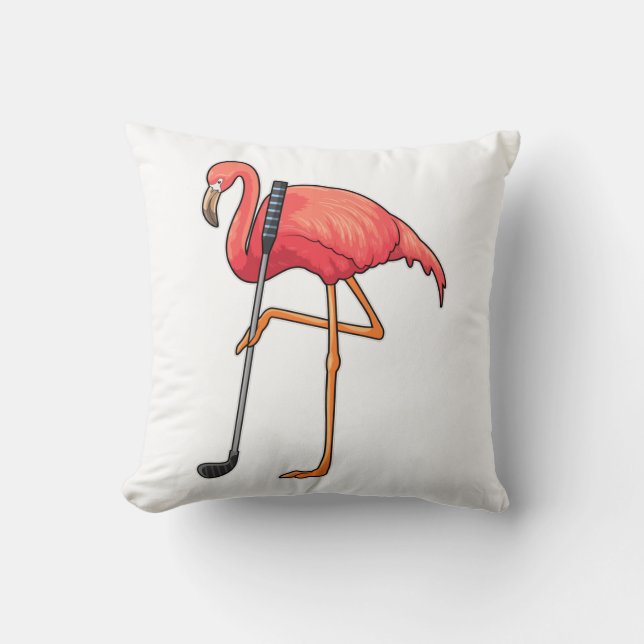 Flamingo at Golf med Golf klubb Kudde (Framsida)