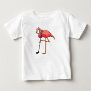 Flamingo at Golf med Golf klubb T Shirt
