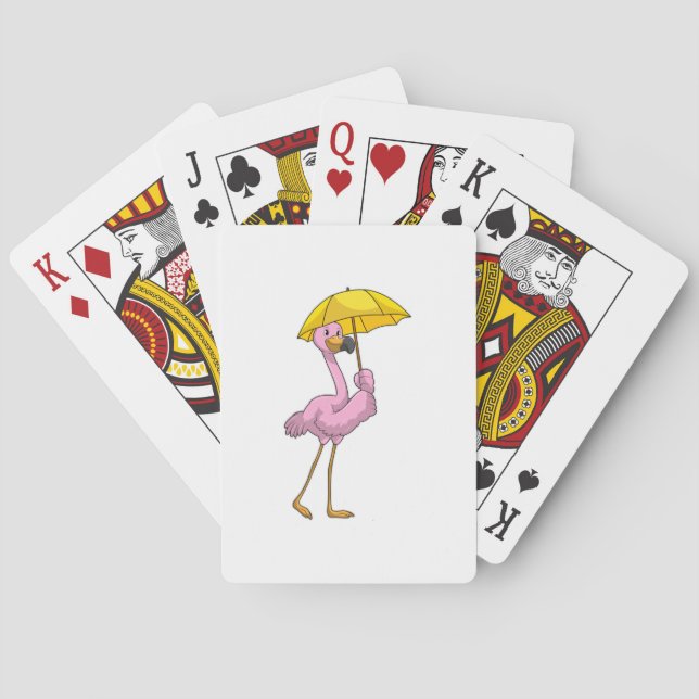 Flamingo at Rining with Parbrella Casinokort (Baksidan)