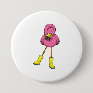 Flamingo at Rining with Rubber boots Knapp