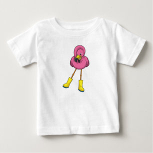 Flamingo at Rining with Rubber boots T Shirt