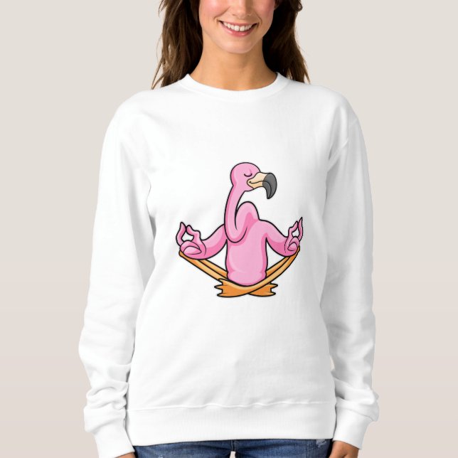 Flamingo at Yoga i Kor-legged T Shirt (Framsida)