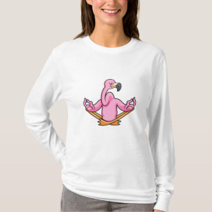 Flamingo at Yoga i Kor-legged T Shirt