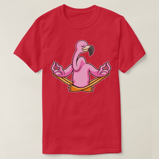 Flamingo at Yoga in Crosslegged T Shirt (Design framsida)