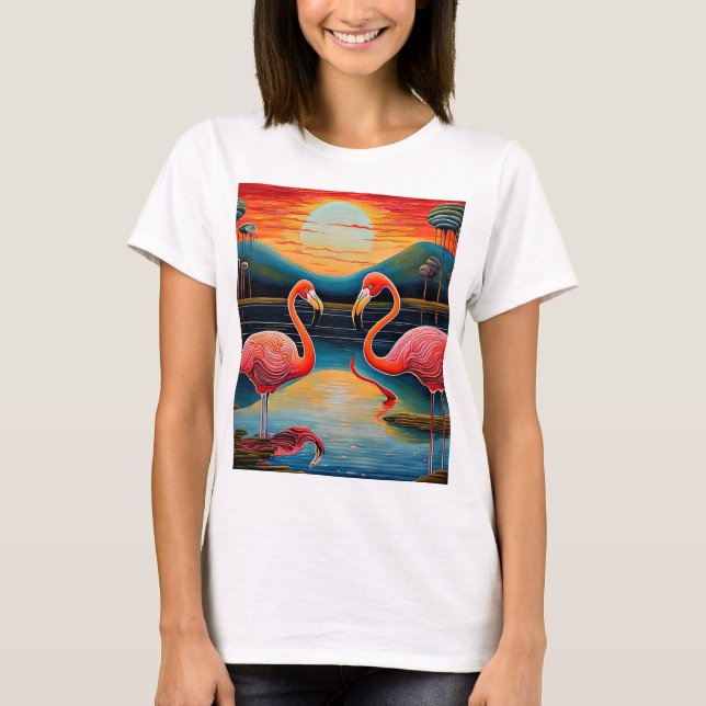 Flamingo Attraktion T Shirt (Framsida)