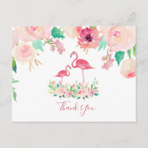 Flamingo Baby dusch Tack Inbjudningar