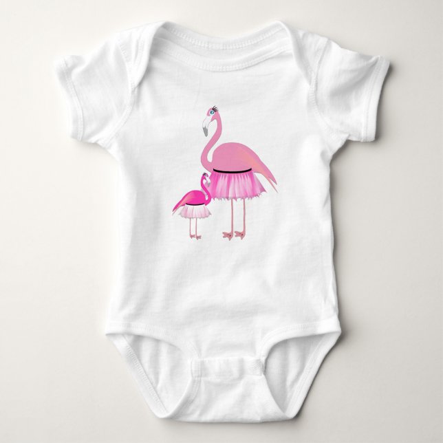 Flamingo - Baby Jersey Bodykostym T Shirt (Framsida)