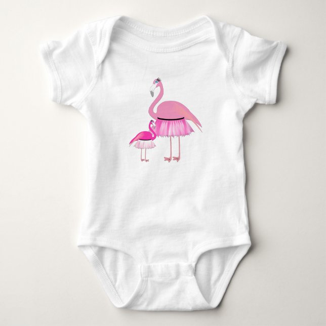 Flamingo - Baby Jersey Kroppsoverall T Shirt (Framsida)