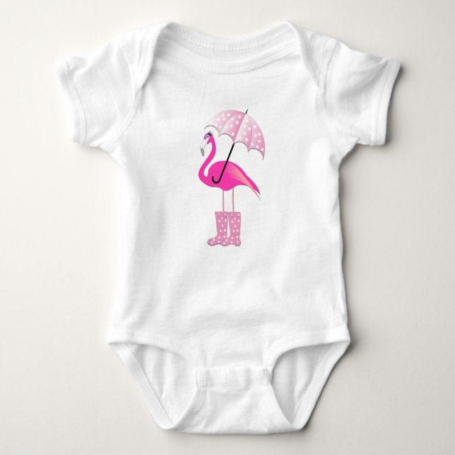 Flamingo - Baby Jersey Kroppsstrumpa T Shirt (Framsida)