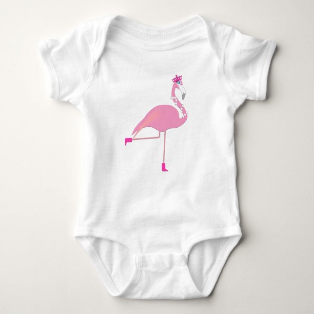 Flamingo - Baby Jersey Kroppsstrumpa T Shirt (Framsida)