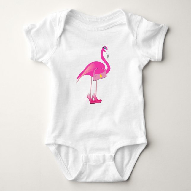 Flamingo - Baby Jersey Kroppsstrumpa T Shirt (Framsida)