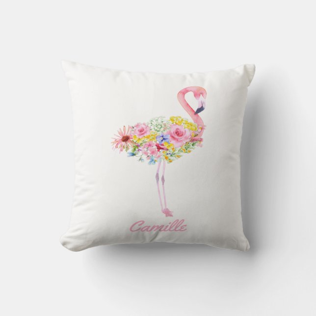 Flamingo Baby Nursery Anpassningsbar Pillow Kudde (Framsida)