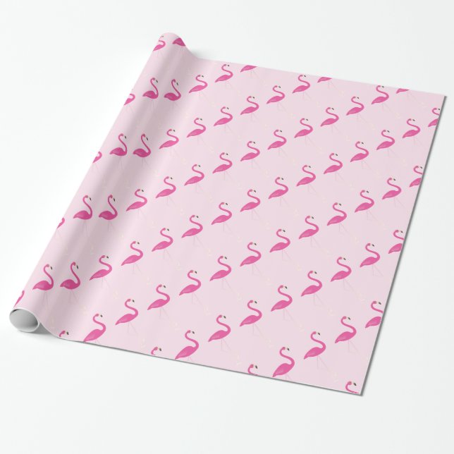 Flamingo Baby Rosa Wrapping Papper Presentpapper (Utrullad)