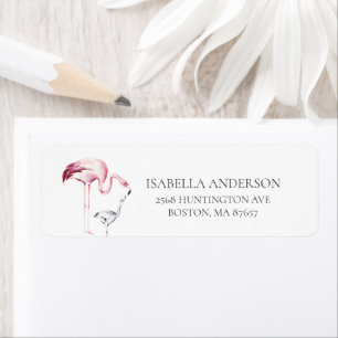 Flamingo Baby Shower-adressetikett Returadress Etikett