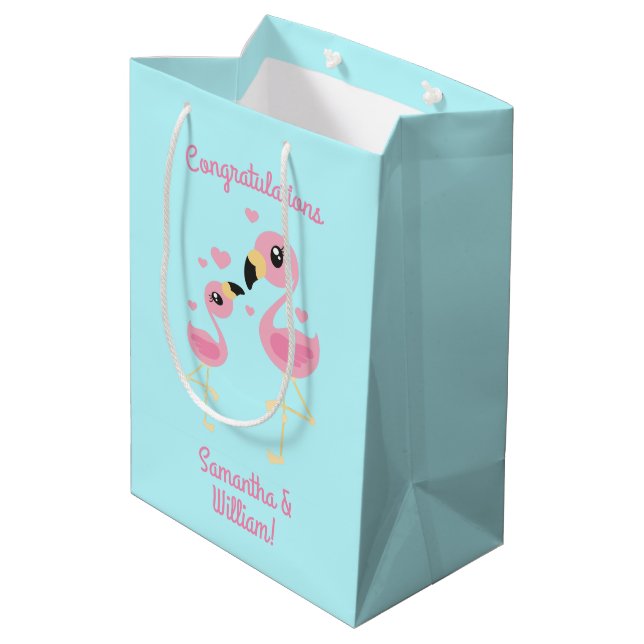 Flamingo Baby Shower Cute Tropical (Baksidan Vinklad)