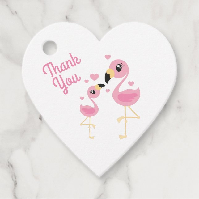 Flamingo Baby Shower Cute Tropical Gåvor Etiketter (Framsida)