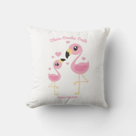 Flamingo Baby Shower Cute Tropical Kudde