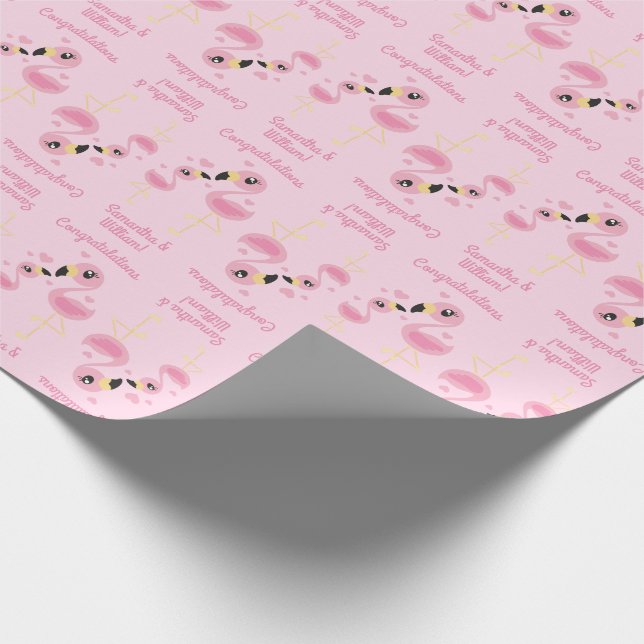 Flamingo Baby Shower Cute Tropical Presentpapper (Hörn)