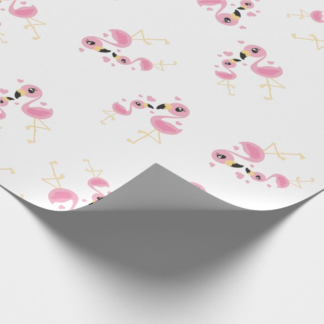 Flamingo Baby Shower Cute Tropical Presentpapper (Hörn)