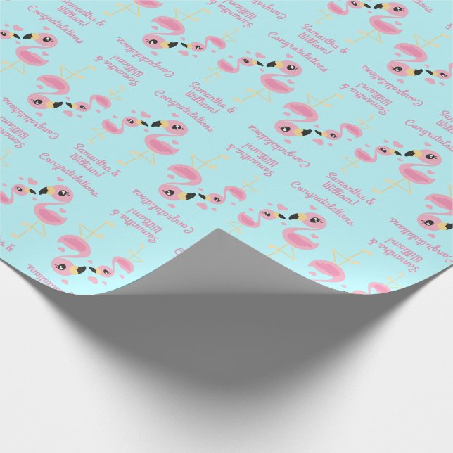 Flamingo Baby Shower Cute Tropical Presentpapper (Hörn)