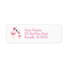 Flamingo Baby Shower Cute Tropical Returadress Etikett