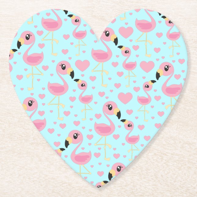 Flamingo Baby Shower Cute Tropical Underlägg Papper (Framsida)