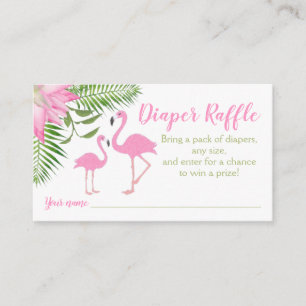 Flamingo Baby Shower Diaper Raffle Biljett Tilläggskort