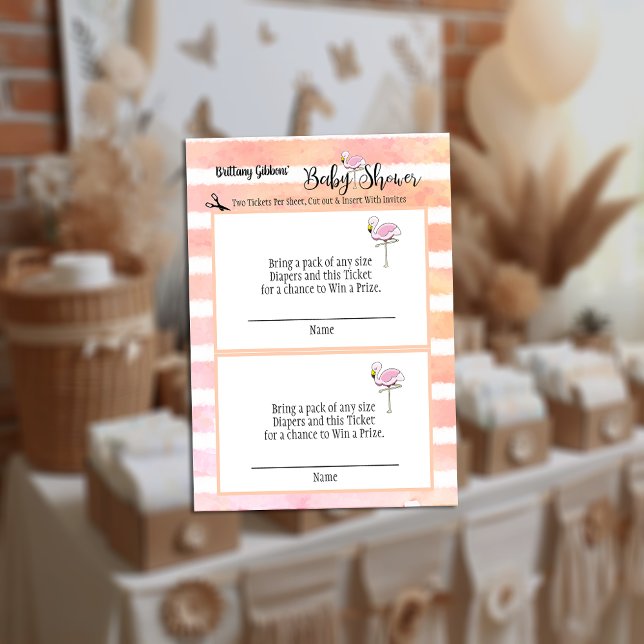Flamingo Baby Shower Diaper Raffle Tilläggskort (Skapare uppladdad)