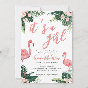 Flamingo Baby Shower Inbjudningar