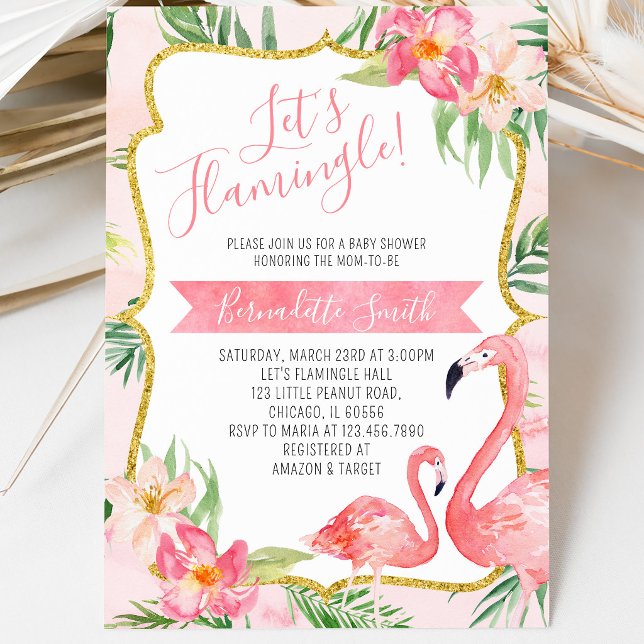 Flamingo Baby Shower Inbjudningar (Skapare uppladdad)
