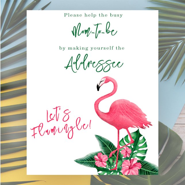 Flamingo baby shower Mamman att bli adressat Poster (Skapare uppladdad)