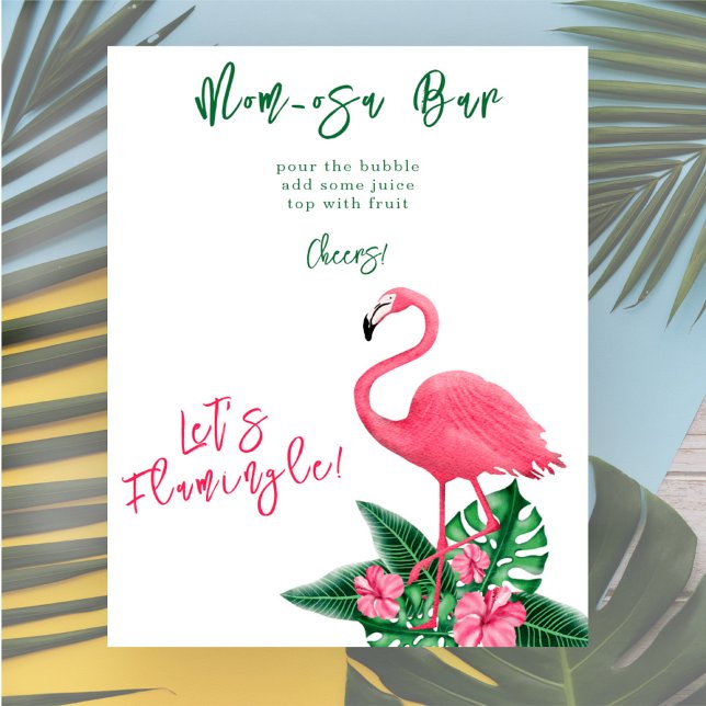 Flamingo baby shower Momosa bar Poster (Skapare uppladdad)