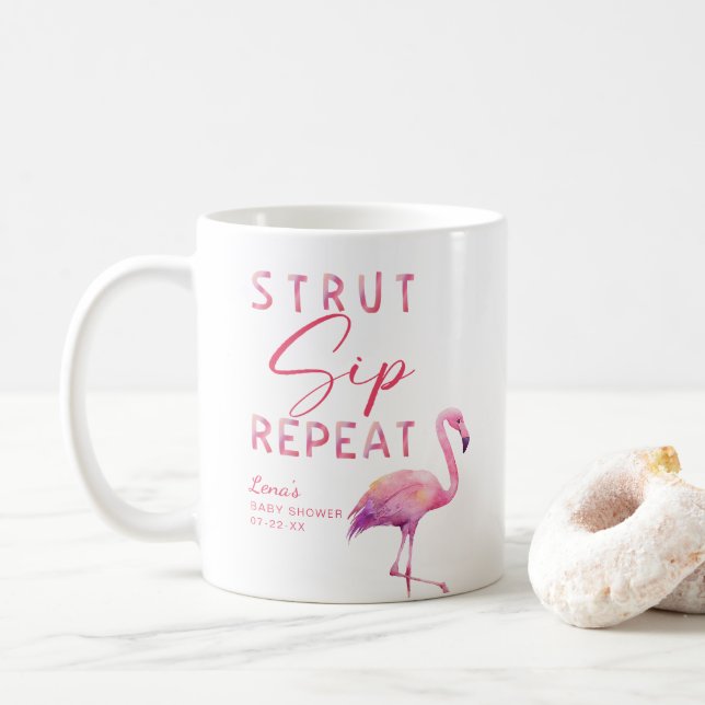 Flamingo Baby Shower Mugg - Upprepning på startsid (Med munk)