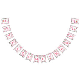 Flamingo Baby Shower Rosa Tropical Welcome Vimplar