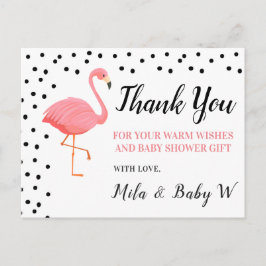 Flamingo Baby Shower-Tack-vykort Vykort