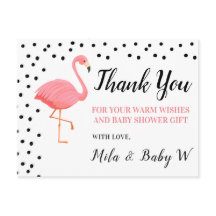 Flamingo Baby Shower-Tack-vykort