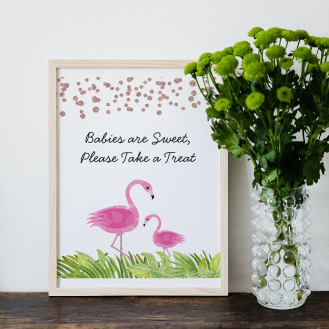 Flamingo Baby Shower Treats Party Sign Poster (Skapare uppladdad)