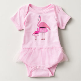 Flamingo Baby Tutu Bodykostym Tee