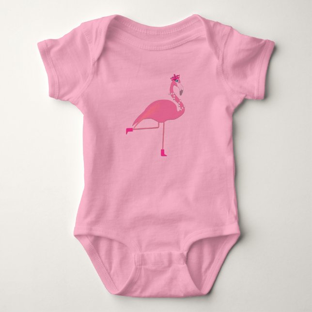 Flamingo Baby Tutu Bodykostym Tee (Framsida)