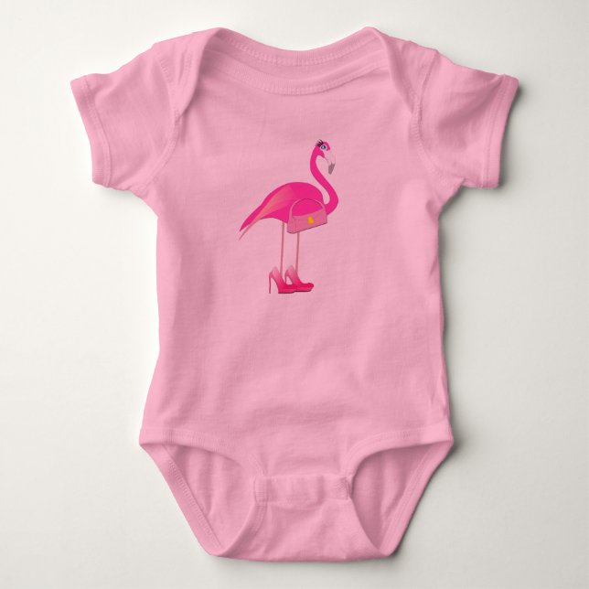 Flamingo Baby Tutu Bodykostym Tröja (Framsida)