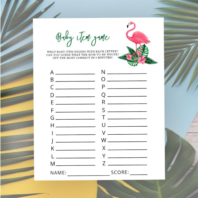 Flamingo - Babyartikelspel. Baby Shower-spel (Skapare uppladdad)