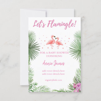 flamingo babydusch inbjudningar
