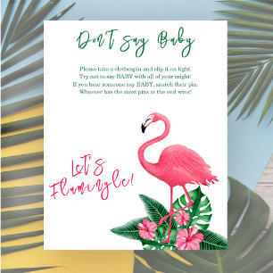 Flamingo babydusch Säg inte baby-spel Poster